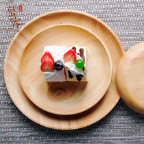 The daily tableware of Murong family solid wood rubber wood trailer and the tea plate of the fruit plate of the home dim sum plate