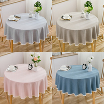 Conference pure color round table cloth upscale cotton linen cloth art table cloth with thick round set to make brief cover towels large round table cloth