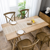 Hollowed-out Lace Cotton Hemp Cloth Art Table Flag Au Style Strip Table Cloth TV Cabinet Tea Table Tennis Red Rectangular Geb