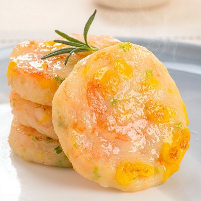 国联鲜虾饼儿童早餐半成品果蔬虾仁空气炸锅食材低摄入控脂美食