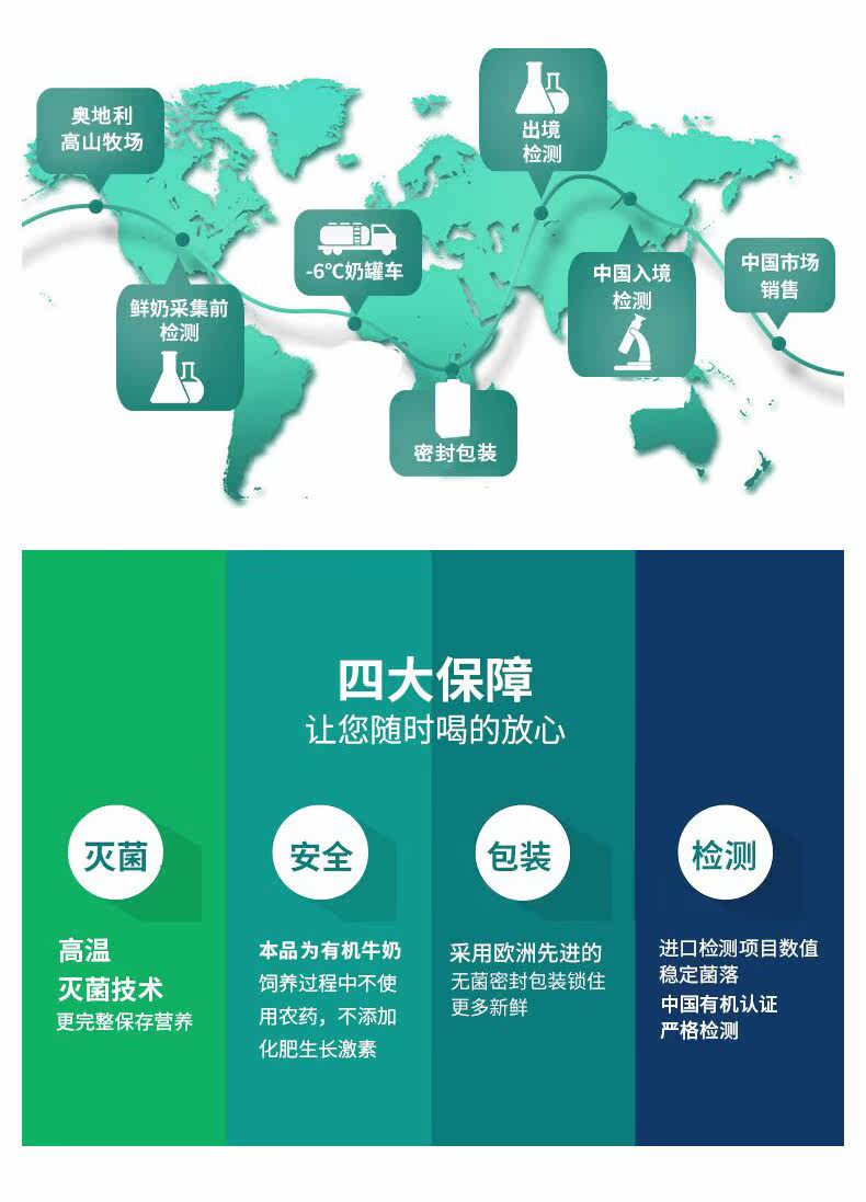 莎丁格奥地利进口有机全脂纯牛奶1l进口纯牛奶