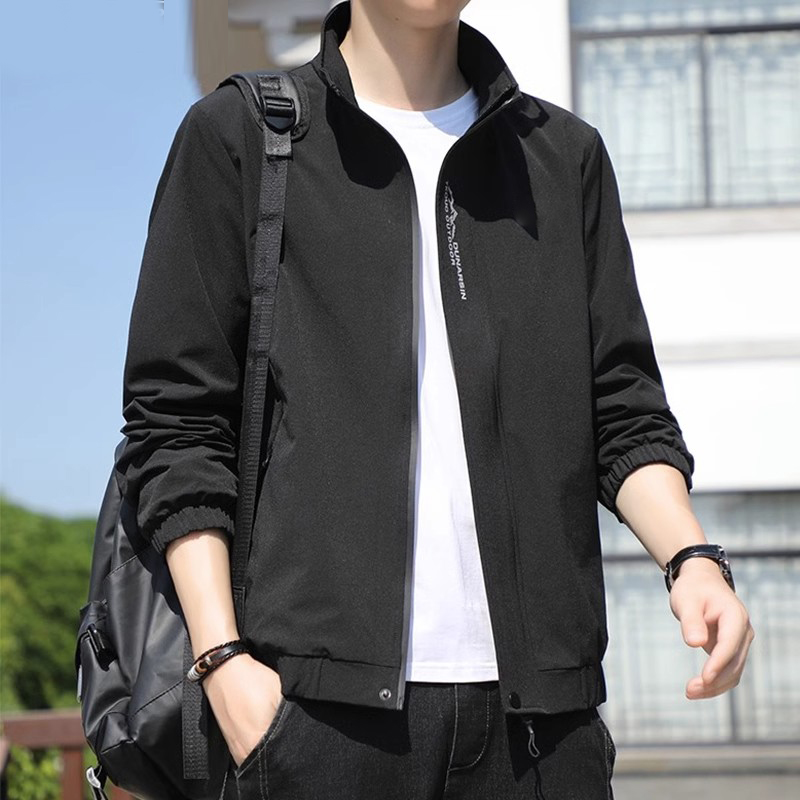 男士外套春秋季新款帅气百搭秋装上衣宽松休闲加肥加大码胖子夹克