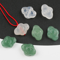 Natural Dongling Jade Back Cloud Pendant Hanging Bracelet Necklace Chinese Ancient Handmade Material Keychain Bag