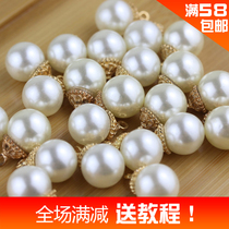 DIY handmade beaded woven accessories alloy cap imitation pearl pendant bag earring jewelry key chain hanging