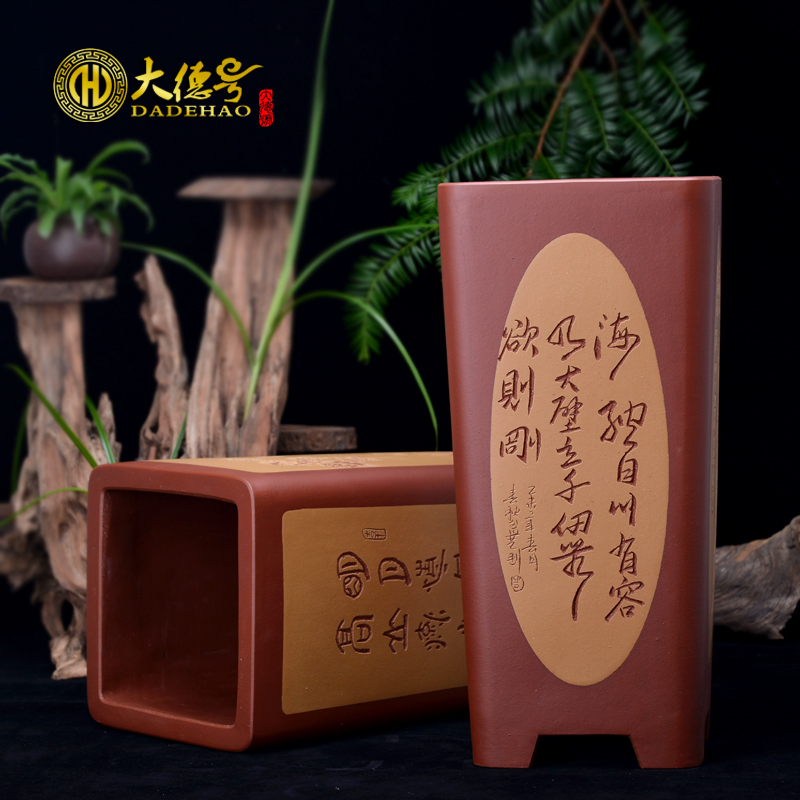 Greatness, yixing purple sand flowerpot high - quality goods high basin manual bonsai pot orchid sifang extinguishers