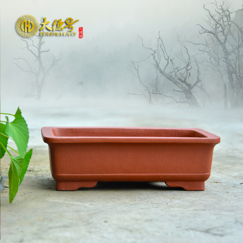 Yixing purple sand flowerpot high - quality goods, the teacher, a bonsai pot oblong flowers green plant creative home