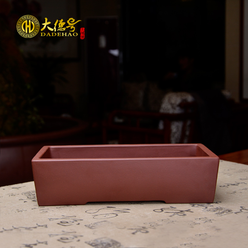 Greatness, yixing purple sand flowerpot high - quality goods wall rectangular basin was indicative flowers green plant bonsai POTS