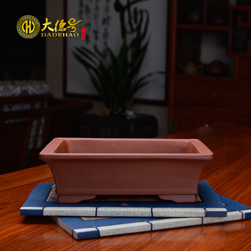 Greatness, rectangular basin purple sand flowerpot exquisite bonsai pot stump flowers indoor green plant sling rectangular basin