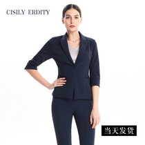 Spring and summer clothes three-point sleeve small suit jacket womens top Business professional suit Womens Korean version of the suit formal work clothes