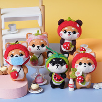 Small Shiba Inu wool felt poke music handmade homemade gift pendant jewelry puppy dog doll rubbing music material package