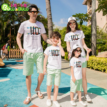Full home decoration summer family outfit a three-member parent-child T-shirt shorts two-piece four-member summer suit 2022 new