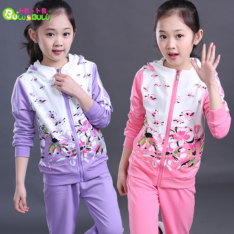 Princess sports two-piece suit girls sweet flowers casual jacket trousers suit big children's autumn clothes new children's clothes