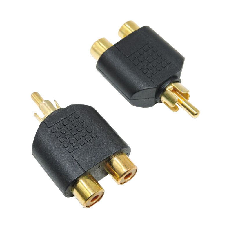 音频线 莲花公转双莲花母 rca一分二转接线 转接头音响功放分线器