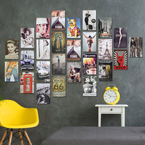 Retro bar restaurant Wall soft decoration industrial wind wall decoration pendant Wall creative tin painting Internet cafe hanging decoration