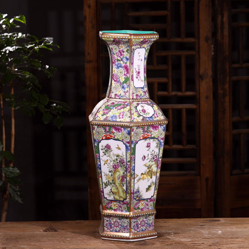 Chinese classical jingdezhen ceramics antique vase rich ancient frame vase sitting room furnishing articles furnishing articles of ceramic arts and crafts