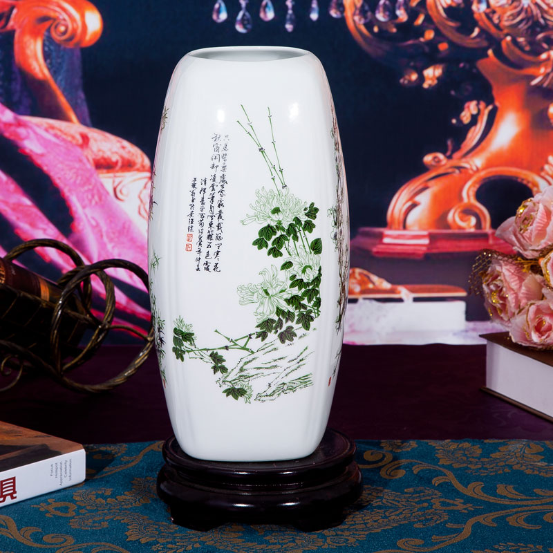 Jingdezhen modern fashion by patterns ceramic lucky bamboo flower vase sijunzi household ornaments