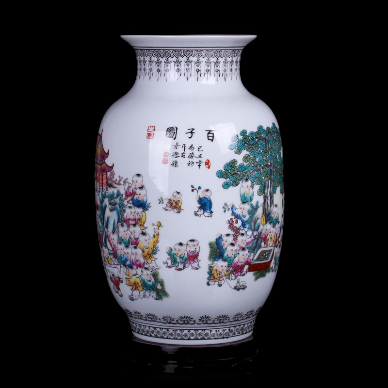 Jingdezhen ceramic vases, antique porcelain Chinese style home furnishing articles handicraft figure flower implement the ancient philosophers sitting room adornment