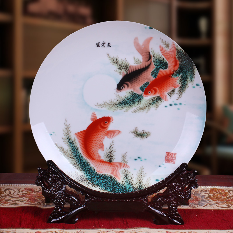 Jingdezhen ceramic disc furnishing articles plate ideas in home decoration plate wine porcelain furnishing articles handicraft ornament