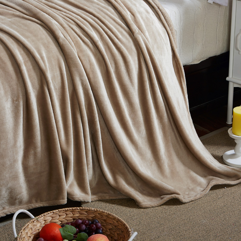 浪莎加厚法莱绒毛毯超柔保暖秋冬季纯色盖毯珊瑚绒毯子床单人双人产品展示图2