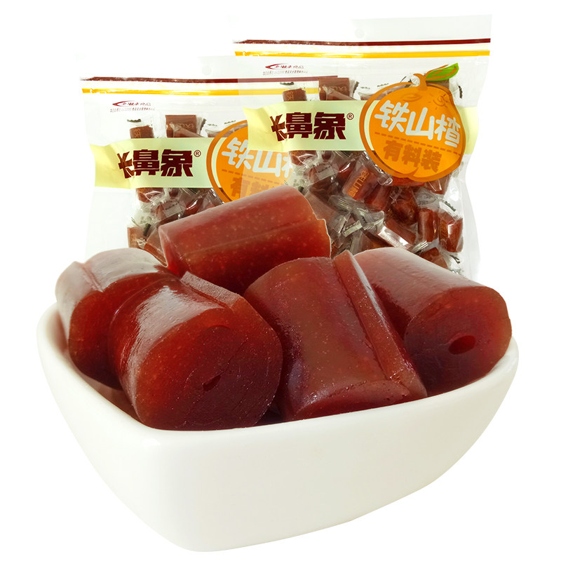 长鼻象实惠装铁山楂450g*2袋蜜饯果羹果丹皮山东特产休闲零食小吃