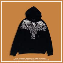 Hong Kong Style Tide Brand Classic Wings Female Hooded Sweater Couple Long Sleeve Loose oversize Casual Top