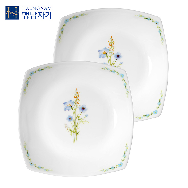 HAENGNAM Han Guoxing 6.5 inch square south China says deep dish only 2 ipads porcelain tableware soup plate plate