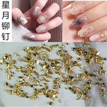 Star Moon Rivet Day Style Meme Star Moon Mixed Chia Patch Hollowed-out Sea Star Flat Bottom Round Rivet Milk White Cat Eye Glue