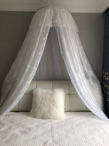 Nordic bedside yarn Princess bed curtain Small Xinqing lace curtain yarn tent bed and breakfast beauty bed curtain household mosquito net decoration