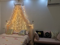 Bed curtain Princess Korean bed yarn decoration Mosquito net bed curtain surrounded by bed can be used with mosquito net shelf Summer anti-mosquito