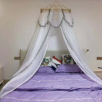 Style ten thousand kinds of bed curtain French court ins Super fire princess yarn curtain new cute Korean background yarn curtain with frame