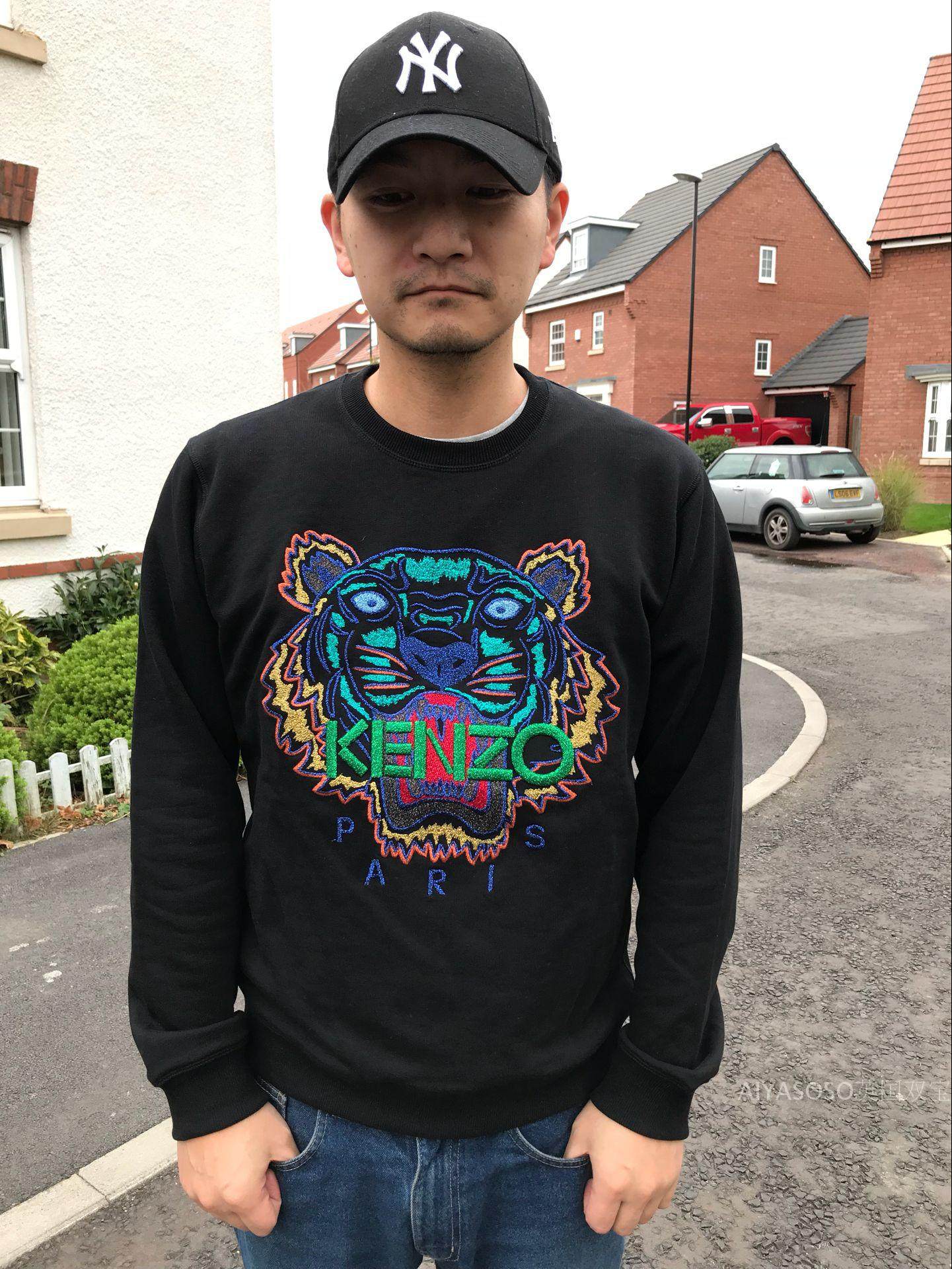 英国双宝代购2017圣诞款kenzo高田贤三 刺绣虎男卫衣 f765sw0014_7折