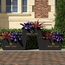 Sales department Square Leisure bar Wrought iron flower bed Outdoor flower box combination gardening planting flower groove outside the fence flower pot