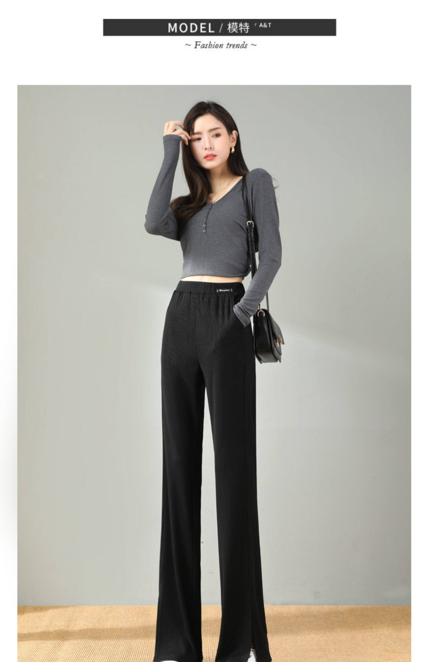 女裤裤型:阔腿裤裤长:长裤服装款式细节:口袋厚薄:常规年份季节:2022