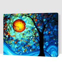diy digital oil painting living room landscape digital oil painting coloring painting adult hand painting decorative painting Dream Tree