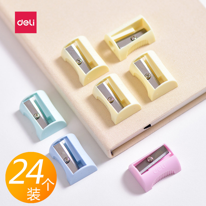 48 pas of effective mini pencil sharpeners for pupils, children's pencil sharpeners, pencil sharpeners, pencil sharpeners, simple cartoon cute candy color kindergarten small pencil sharpeners, stationery wholesale