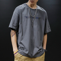 Summer cotton fat short sleeve T-shirt men loose ins Tide brand half sleeve size fat guy plus fat fat increase body shirt trend