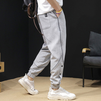 Sports pants mens sweatpants breasted fat fat increase ins Tide brand spring and autumn casual toe loose size