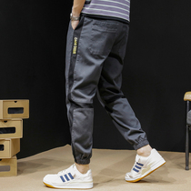 Nine-point casual pants mens summer thin loose large size fat Korean version of the trend toe ins Tide brand pants Joker