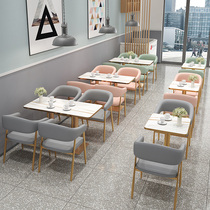 Milk Tea Shop Table and Chair Restaurant Cafe Sofa Card Seat Baking Burger Dessert Snack Fast Food Table and Chair Combination