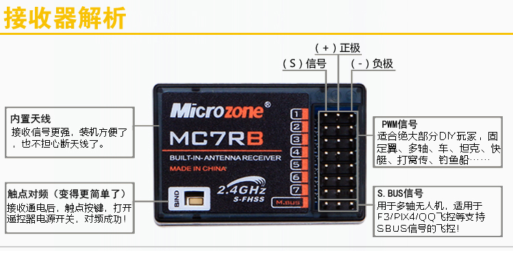 mc6遥控器6通道2.4g遥控器接收器6c遥控器套装6a6b车船航模遥控器