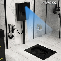 Home Black Toilet Stool stool deodorized ceramic squat toilet urinal squatting pit style suit with trap water bending squatting pan