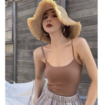 Fashionable careful machine low-cut clavicle slim Joker vest female 2021 New retro interior