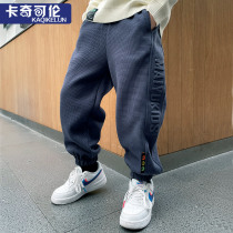 Boy Pants Spring Autumn 2022 New Children Sports Pants Spring Clothing CUHK Children Casual Pants Plus Suede Autumn Winter Fried Street Tide