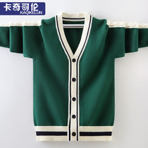 Boy sweater cardio-hoodie jacket spring clothing 2022 new children Han version handsome cardio-hoodie CUHK children casual pure cotton