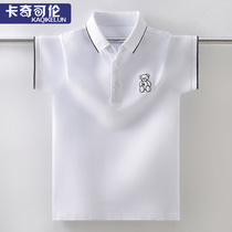 Boy t-shirt short sleeve Summer 2022 new childrens white blouses CUHK Scout POLO Shirt Boy Summer Dress