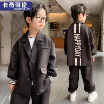 Boy Clothing Boy Suit Small Suit 2022 Spring Dress CUHK Boy Foreign Air Trendy Handsome Children Clothes Inglent Tide Dress