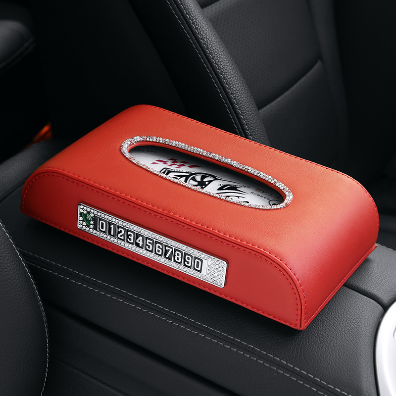 car tissue box, drawer box, seat style interior, lady car, creative diamond-encrusted, cute car armrest box, tissue box