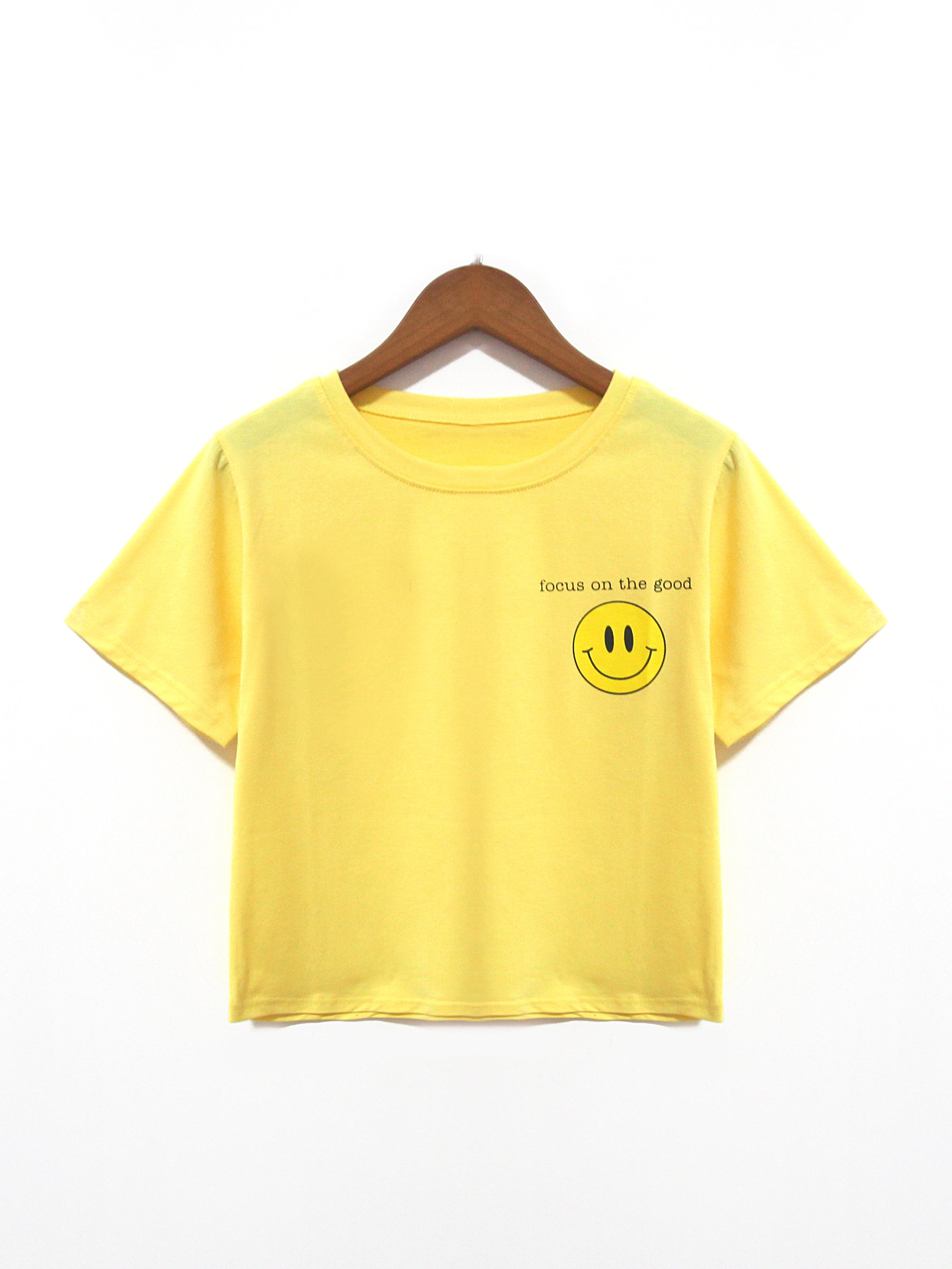 夏季新款笑脸印花短装t恤