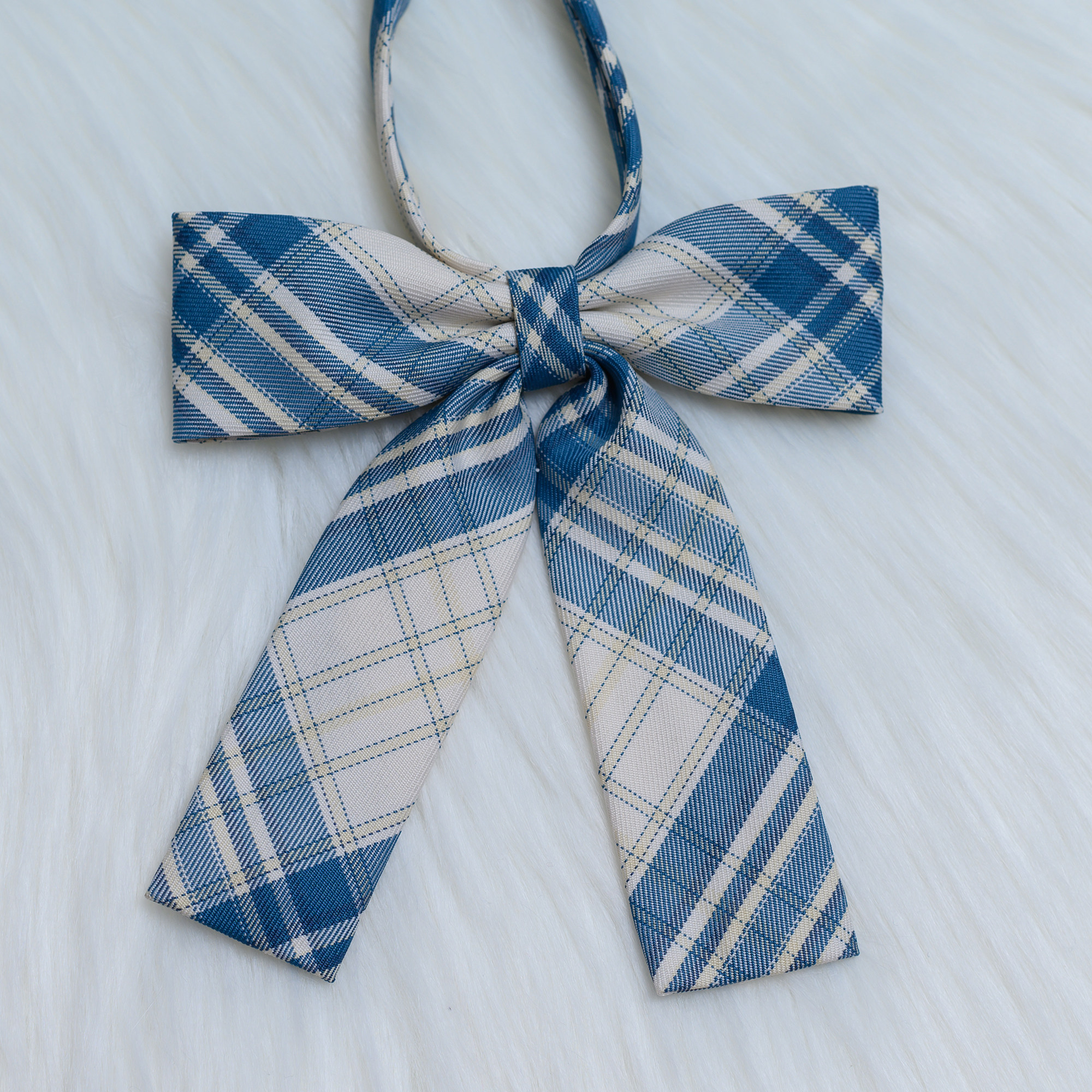 盛世曼尼车厘子jk领结校供蓝格小川同格平角小长柄兔耳免打领带