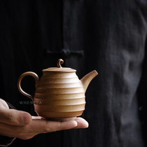 (Solitary product hand) smell pure wood burning teapot pure hand-drawn embryo gourd pot single pot natural firewood mark